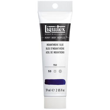 Liquitex Heavy Body Bleu d'Indanthrène 59ML produit en gros plan sur fond blanc.