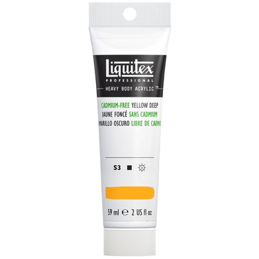 Acrylique Heavy Body Liquitex, 59ML, Jaune Foncé sans Cadmium (produit en gros plan sur fond blanc)