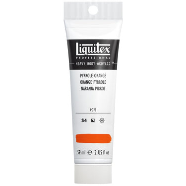 Liquitex Heavy Body Orange Pyrrole 59ML produit en gros plan sur fond blanc.