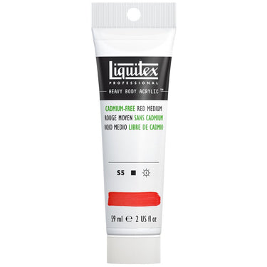 Acrylique Heavy Body Liquitex, 59ML, Rouge Moyen sans Cadmium (produit en gros plan sur fond blanc)
