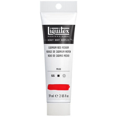 Acrylique Heavy Body Liquitex, 59ML, Rouge de Cadmium Moyen (produit en gros plan sur fond blanc)