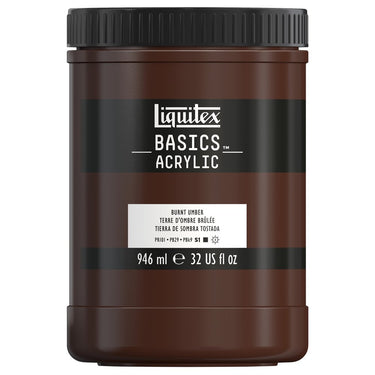 Liquitex Basics, 946ML, Terre d'Ombre Brûlée (produit en gros plan sur fond blanc)