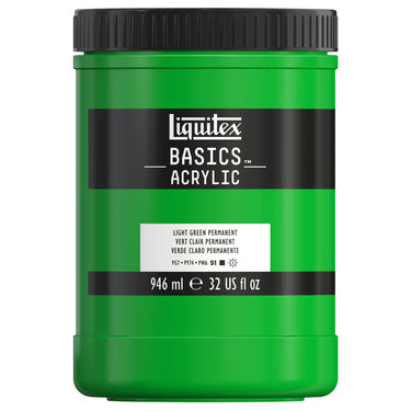 Liquitex Basics, 946ML, Vert Clair Permanent (produit en gros plan sur fond blanc)