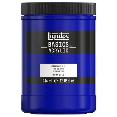 Liquitex Basics, 946ML, Bleu Outremer (produit en gros plan sur fond blanc)