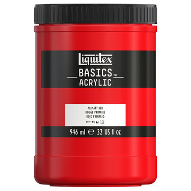 Liquitex Basics, 946ML, Rouge Primaire (produit en gros plan sur fond blanc)