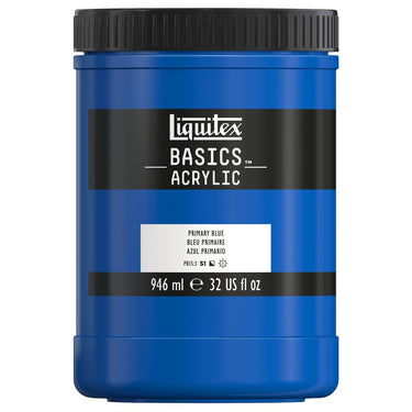 Liquitex Basics, 946ML, Bleu Primaire (produit en gros plan sur fond blanc)