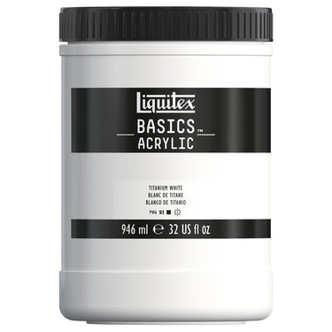 Liquitex Basics, 946ML, Blanc de Titane (produit en gros plan sur fond blanc)