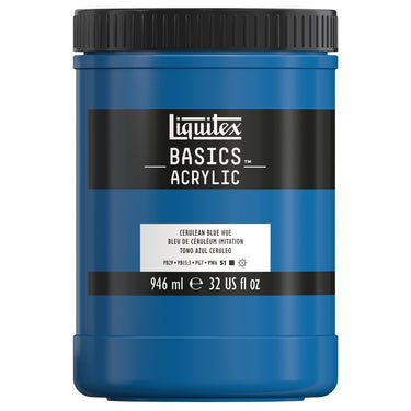 Liquitex Basics, 946ML, Bleu de Céruléum Imitation (produit en gros plan sur fond blanc)