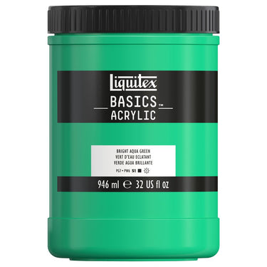 Liquitex Basics, 946ML, Vert d'Eau Éclatant (produit en gros plan sur fond blanc)