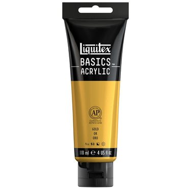 Liquitex Basics, 118ML, Or (produit en gros plan sur fond blanc)