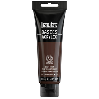 Liquitex Basics, 118ML, Terre d'Ombre Brûlée (produit en gros plan sur fond blanc)
