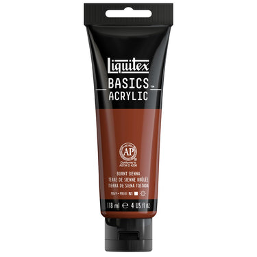 Liquitex Basics, 118ML, Terre de Sienne Brûlée (produit en gros plan sur fond blanc)
