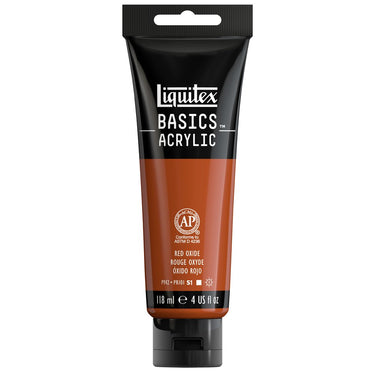 Liquitex Basics, 118ML, Rouge Oxyde (produit en gros plan sur fond blanc)