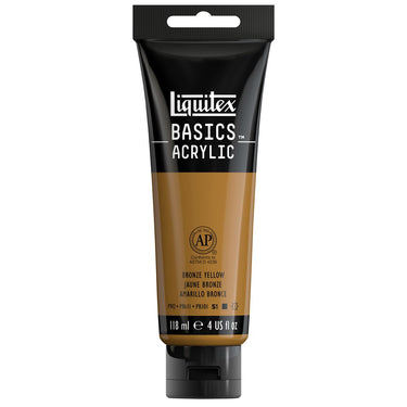 Liquitex Basics, 118ML, Jaune Bronze (produit en gros plan sur fond blanc)