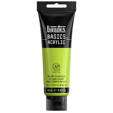 Liquitex Basics, 118ML, Vert Jaune Éclatant (produit en gros plan sur fond blanc)