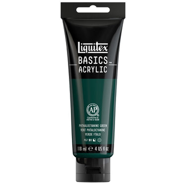 Liquitex Basics, 118ML, Vert Phtalocyanine (produit en gros plan sur fond blanc)