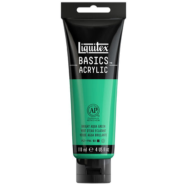 Liquitex Basics, 118ML, Vert d'Eau Éclatant (produit en gros plan sur fond blanc)