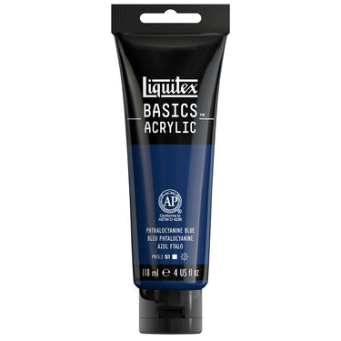 Liquitex Basics, 118ML, Bleu Phtalocyanine (produit en gros plan sur fond blanc)
