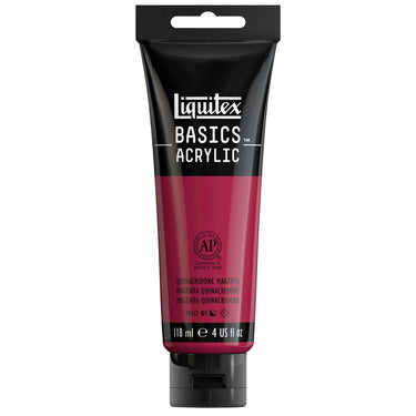 Liquitex Basics, 118ML, Magenta Quinacridone (produit en gros plan sur fond blanc)