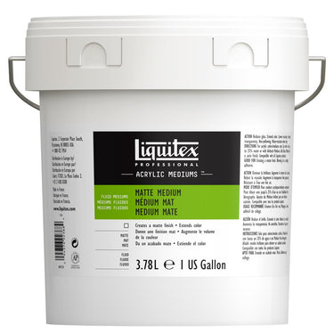 Medium Mat professionnel Liquitex 3.78L produit en gros plan sur fond blanc.