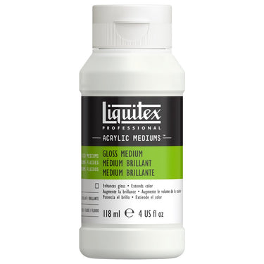 Medium Vernis Brillant professionnel Liquitex 118ML produit en gros plan sur fond blanc.