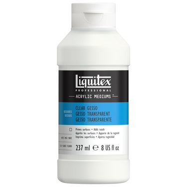 Gesso Acrylique Transparent professionnel Liquitex 237ML produit en gros plan sur fond blanc.