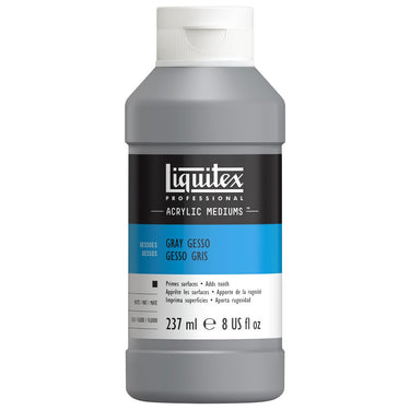 Gesso Colorant Gris professionnel Liquitex 237ML produit en gros plan sur fond blanc.