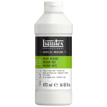 Medium Mat professionnel Liquitex 473ML produit en gros plan sur fond blanc.