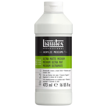 Medium Fluide Ultra Mat professionnel Liquitex 473ML produit en gros plan sur fond blanc.