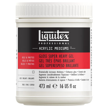 Medium Gel Tres Epais Brillant professionnel Liquitex 473ML produit en gros plan sur fond blanc.