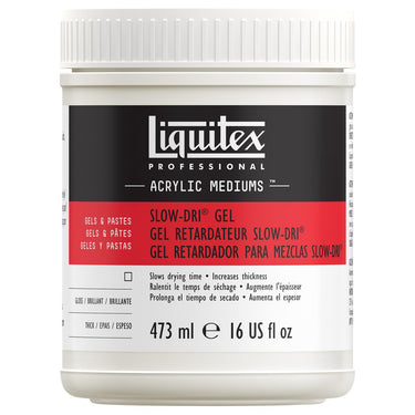 Medium Gel Retardeur Epais professionnel Liquitex 473ML produit en gros plan sur fond blanc.