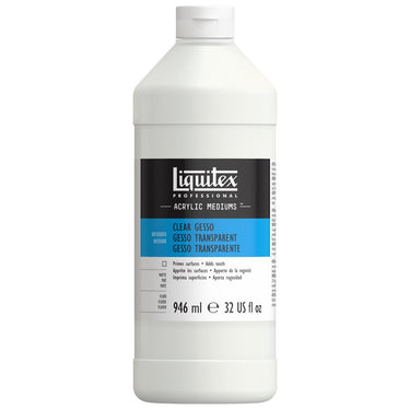 Gesso Acrylique Transparent professionnel Liquitex 946ML produit en gros plan sur fond blanc.