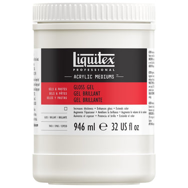Medium Gel Brillant professionnel Liquitex 946ML produit en gros plan sur fond blanc.