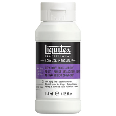 Retardateur Fluide Slow Dri professionnel Liquitex 118ML produit en gros plan sur fond blanc.
