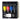 Coffret acrylique Basics - 4x75ml + 1x118ml Blanc disposés en 1 plateaux noirs, montrant les couleurs du coffret