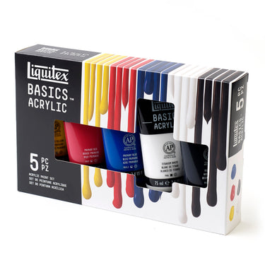 gros plan de la boîte Coffret acrylique Basics - 5x75ml prise sous un angle