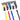 5 tubes de peinture 118ml acrylique Basics Liquitex ouverts, alignés en haut de l’image, avec des traits épais de couleur disposés en dessous sur une surface blanche.
