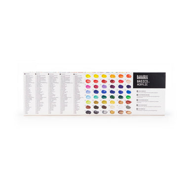 Coffret acrylique Liquitex Basics - 48x22ml [dos de l'emballage]
