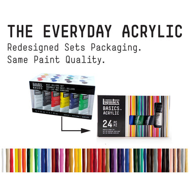 LQX BASICS 24X22ML PAINT SET 887452028543 [NEW PACKAGING]