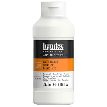 Vernis Mat professionnel Liquitex 237ML produit en gros plan sur fond blanc.
