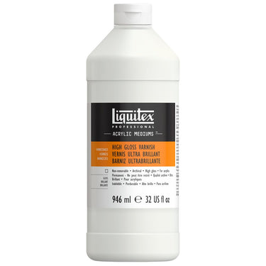 Vernis Ultra Brillant professionnel Liquitex 946ML produit en gros plan sur fond blanc.