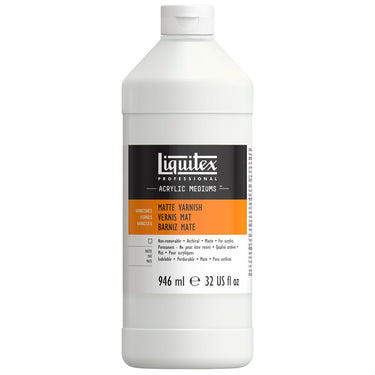 Vernis Mat professionnel Liquitex 946ML produit en gros plan sur fond blanc.