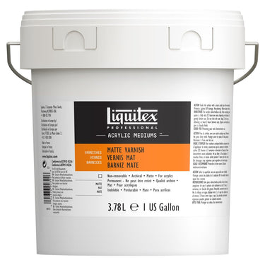 Vernis Mat professionnel Liquitex 3.78L produit en gros plan sur fond blanc.