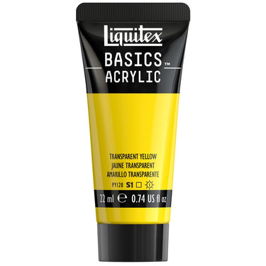 Liquitex Basics, 22ML, Jaune Transparent (produit en gros plan sur fond blanc)