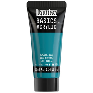 Liquitex Basics, 22ML, Bleu Turquoise (produit en gros plan sur fond blanc)