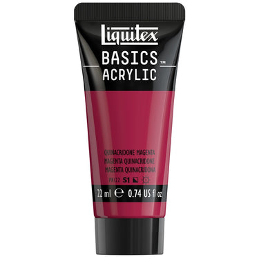 Liquitex Basics, 22ML, Magenta Quinacridone (produit en gros plan sur fond blanc)