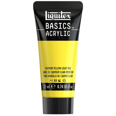 Liquitex Basics, 22ML, Jaune de Cadmium Clair Imitation (produit en gros plan sur fond blanc)