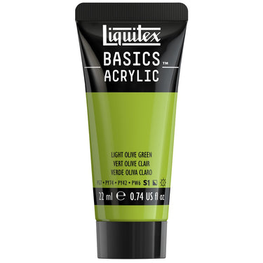 Liquitex Basics, 22ML, Vert Olive Clair (produit en gros plan sur fond blanc)