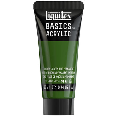 Liquitex Basics, 22ML, Vert de Hooker Permanent Imitation (produit en gros plan sur fond blanc)