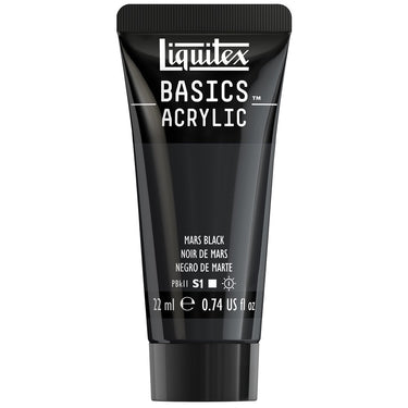 Liquitex Basics, 22ML, Noir de Mars (produit en gros plan sur fond blanc)